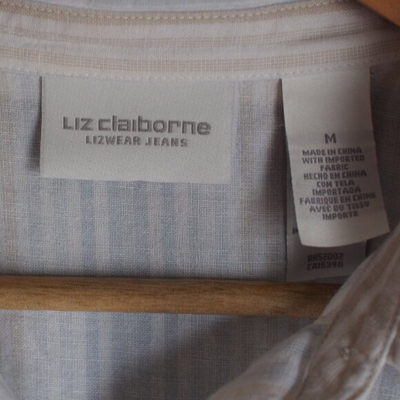 Liz Claiborne | Linen/Cotton Blend Striped Shirt - Picture 2 of 5